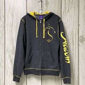 Disney Men/Women Heather Gray Aladdin Broadway Musical Zip Hooded Sweatshirt S